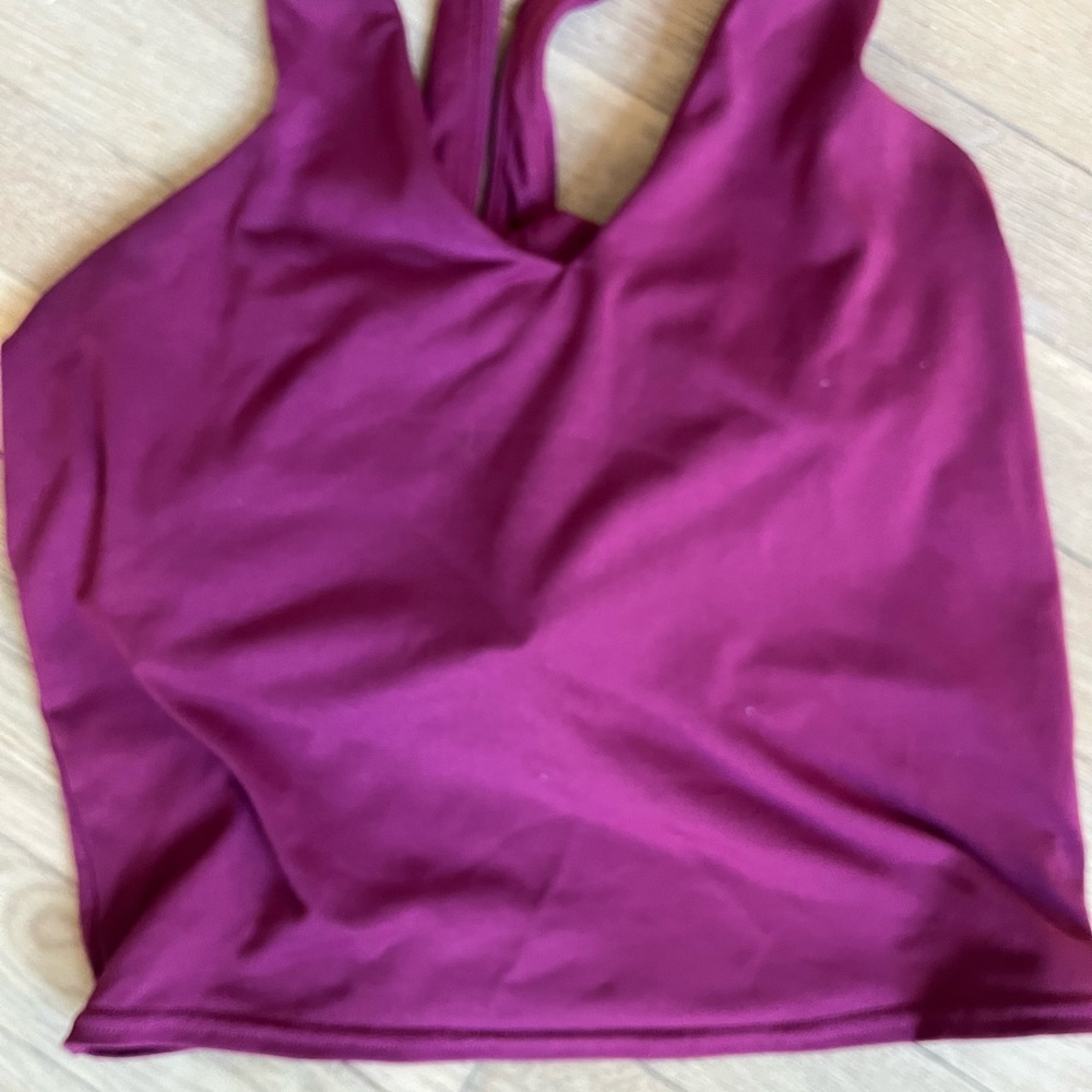 Alo Airbrush real bra tank burgundy size L large